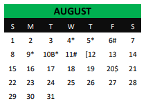 District School Academic Calendar for Boling High School for August 2021