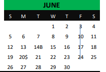District School Academic Calendar for Newgulf Elementary for June 2022
