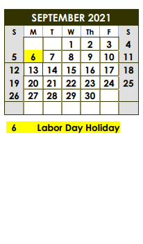 District School Academic Calendar for Gateway El for September 2021