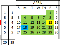 District School Academic Calendar for Bosqueville School Secondary for April 2022