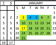 District School Academic Calendar for Bosqueville Elementary for January 2022