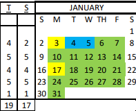 District School Academic Calendar for Challenge Academy for January 2022