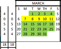 District School Academic Calendar for Challenge Academy for March 2022