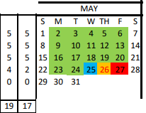 District School Academic Calendar for Challenge Academy for May 2022