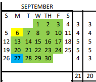 District School Academic Calendar for Bosqueville Elementary for September 2021