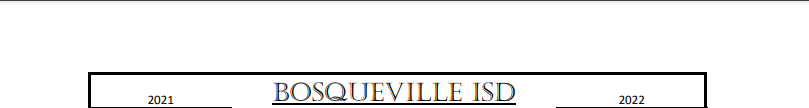 District School Academic Calendar for Bosqueville School Secondary