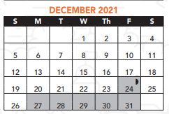 District School Academic Calendar for Wm B Rogers Middle for December 2021