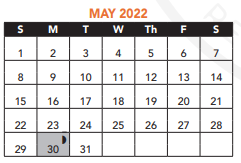 District School Academic Calendar for Samuel Adams for May 2022