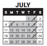 District School Academic Calendar for University Hill Elementary School for July 2021