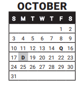 District School Academic Calendar for Gold Hill Elementary School for October 2021