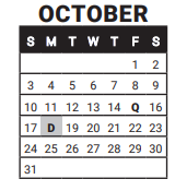 District School Academic Calendar for Casey Middle School for October 2021