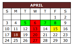 District School Academic Calendar for Bowie Intermediate for April 2022
