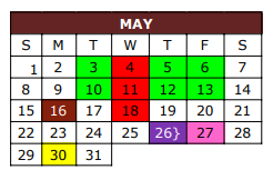 District School Academic Calendar for Bowie Junior High for May 2022