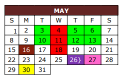 District School Academic Calendar for Bowie Elementary for May 2022