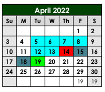 District School Academic Calendar for Boyd Middle for April 2022