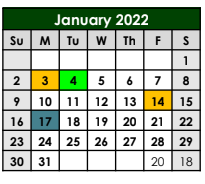 District School Academic Calendar for Boyd Intermediate for January 2022