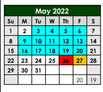 District School Academic Calendar for Boyd High School for May 2022