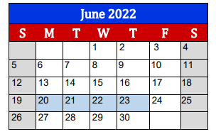 District School Academic Calendar for Freeport Intermediate for June 2022