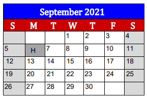 District School Academic Calendar for Elisabet Ney Elementary for September 2021