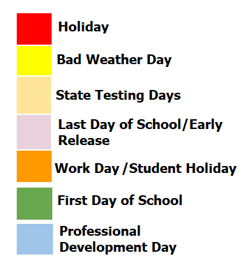 District School Academic Calendar Legend for Bridgeport H S