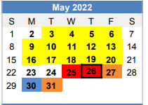 District School Academic Calendar for Brock High School for May 2022