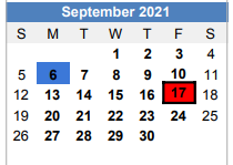 District School Academic Calendar for Brock High School for September 2021