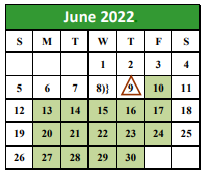 District School Academic Calendar for Falfurrias Junior High for June 2022