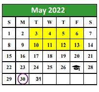 District School Academic Calendar for Falfurrias Junior High for May 2022
