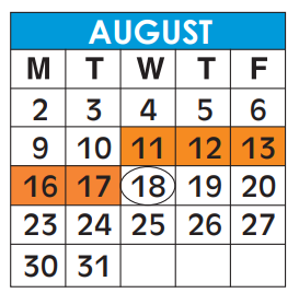 District School Academic Calendar for Tedder Elementary School for August 2021