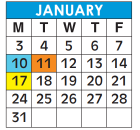 District School Academic Calendar for Martin Luther King Elementary School for January 2022