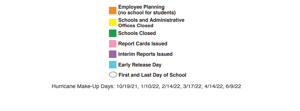District School Academic Calendar Key for Ucp Early Beginnings