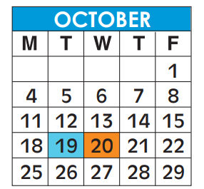 District School Academic Calendar for Riverwood Youth for October 2021