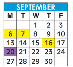 District School Academic Calendar for Indian Ridge Middle School for September 2021