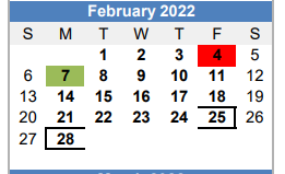 District School Academic Calendar for Brownfield High School for February 2022
