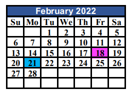 District School Academic Calendar for Brownsboro J H for February 2022