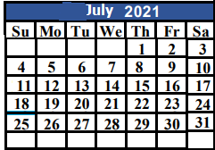 District School Academic Calendar for Brownsboro H S for July 2021