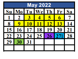 District School Academic Calendar for Chandler Intermediate for May 2022