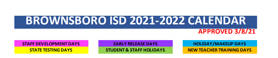 District School Academic Calendar for Brownsboro J H