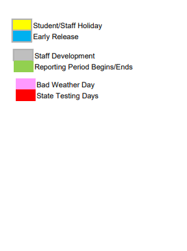 District School Academic Calendar Legend for Bruceville-eddy Elementary