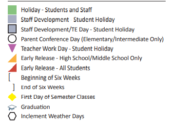 District School Academic Calendar Legend for Alton Bowen Elementary