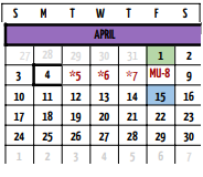District School Academic Calendar for Buffalo Junior High for April 2022