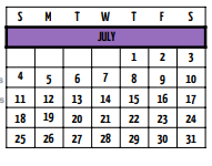 District School Academic Calendar for Buffalo H S for July 2021