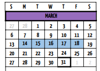 District School Academic Calendar for Buffalo H S for March 2022