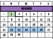 District School Academic Calendar for Buffalo Elementary for November 2021