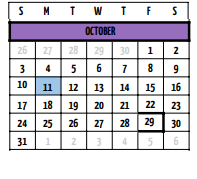 District School Academic Calendar for Buffalo H S for October 2021