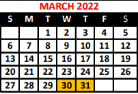 District School Academic Calendar for DR. George Blackman Ecc for March 2022