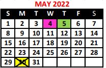 District School Academic Calendar for City Honors School At Fosdick Masten Park for May 2022