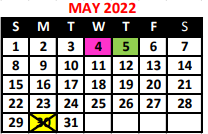 District School Academic Calendar for The Academy School #131 for May 2022