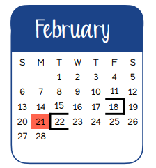 District School Academic Calendar for Smith Co Jjaep for February 2022