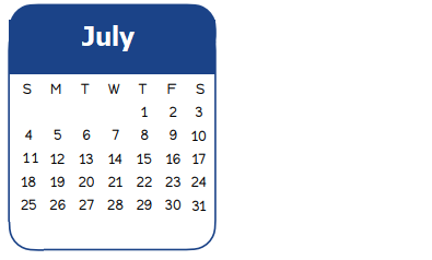District School Academic Calendar for Smith Co Jjaep for July 2021